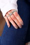 Heliophilia Silver Anillo de Zirconio en Bronce Plateado Ajustable